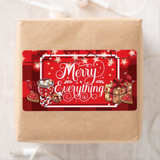 Christmas Greetings Merry Everything Label (Insitu)