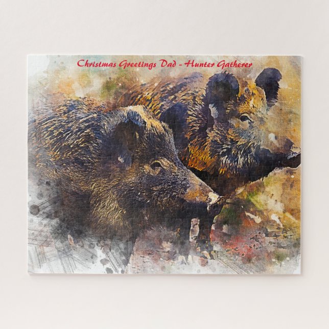 Christmas Greetings My Hunter Gatherer Jigsaw Puzzle (Horizontal)