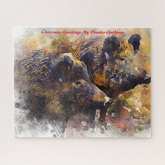 Christmas Greetings My Hunter Gatherer Jigsaw Puzzle (Horizontal)