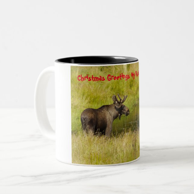 Christmas Greetings my Hunter Gatherer Two-Tone Coffee Mug (Front Left)