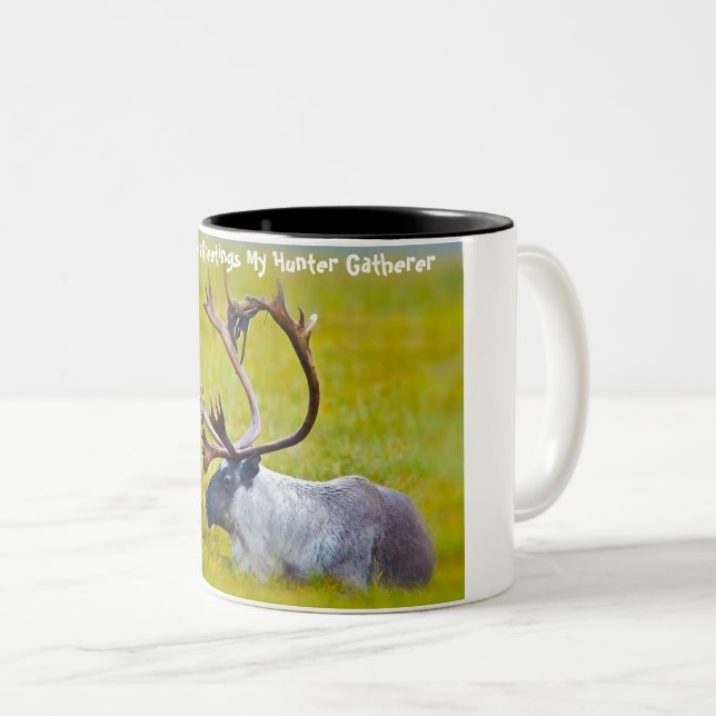 Christmas Greetings my Hunter Gatherer Two-Tone Coffee Mug (Front Right)