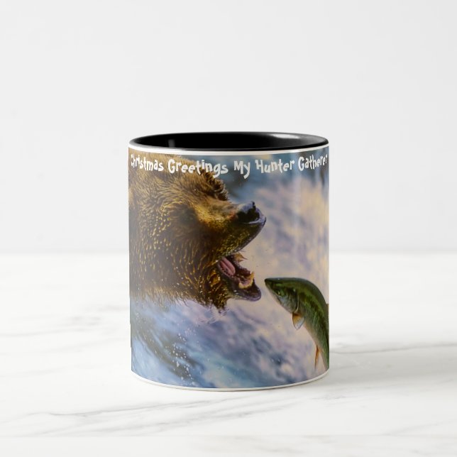 Christmas Greetings My Hunter Gatherer Two-Tone Coffee Mug (Center)