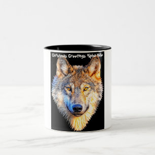 Christmas Greetings 'My Partner' , 'Alpha Male', Two-Tone Coffee Mug