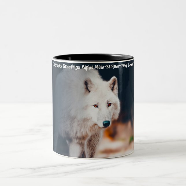 Christmas Greetings  'My Partner' , 'Alpha Male', Two-Tone Coffee Mug (Center)