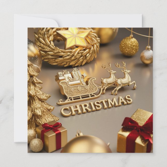 CHRISTMAS GREETINGS NOTE CARD (Front)