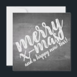 Christmas Greetings on the Chalk Board<br><div class="desc">Christmas Greetings in Chalkboard Look
The greetings card on slate is adorned with a typographic design in a chalkboard look. The text on the front is available in German,  English and Spanish. The second text can be adapted to individual requirements.</div>
