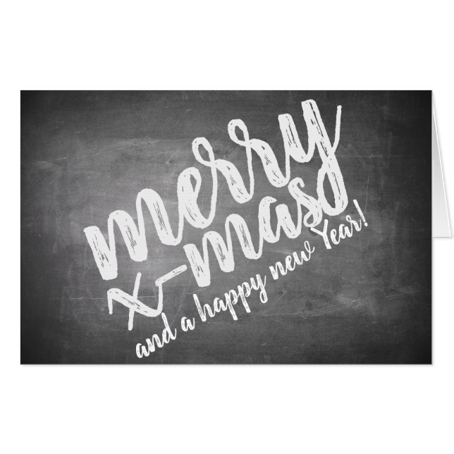 Christmas Greetings on the Chalk Board Card (Front Horizontal)