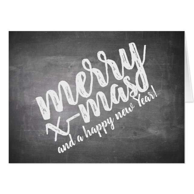 Christmas Greetings on the Chalk Board Card (Front Horizontal)