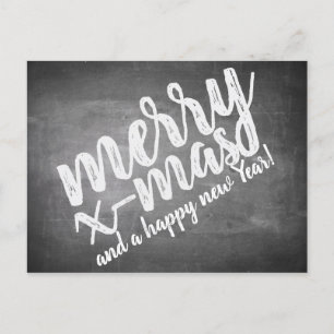 Christmas Greetings on the Chalk Board Holiday Postcard