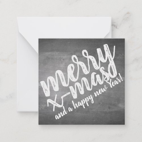 Christmas greetings on the chalk board note card