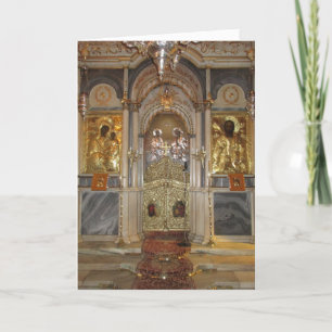 Christmas Greetings Orthodox Church Iconostasis Holiday Card
