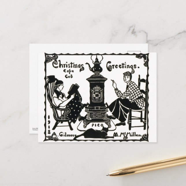 Christmas Greetings postcard (Front/Back In Situ)