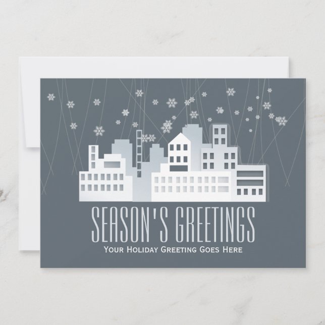 Christmas greetings real estate business holiday card (Front)