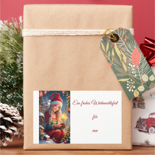 Christmas greetings rectangular sticker