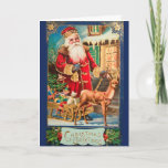 Christmas Greetings - Santa And Deer Holiday Card at Zazzle