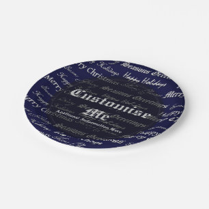 Christmas Greetings (Silver) Paper Plates