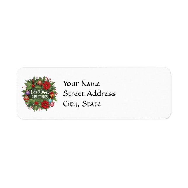 Christmas Greetings template, Label (Front)