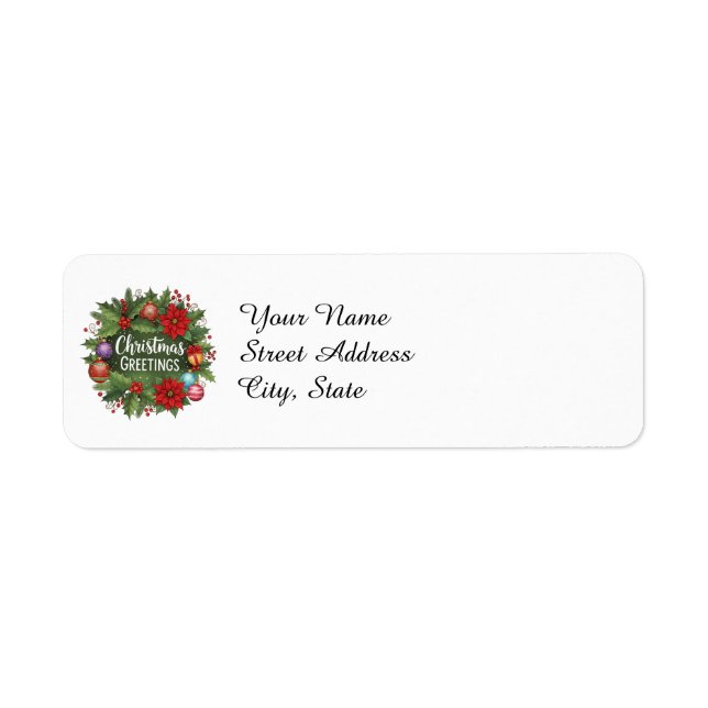 Christmas Greetings template, Label (Front)