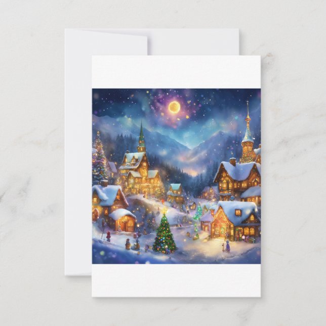 Christmas Greetings Thank You Card (Front)