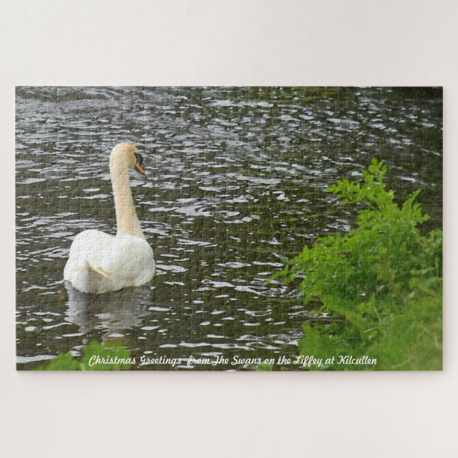 Christmas Greetings The Swans in Kilcullen Jigsaw Puzzle (Horizontal)