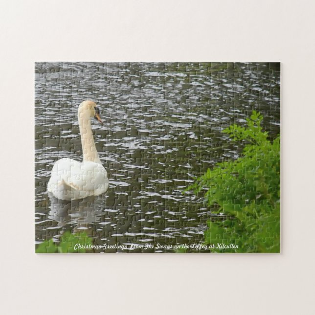 Christmas Greetings The Swans in Kilcullen Jigsaw Puzzle (Horizontal)