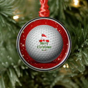 Christmas Greetings to Golfer Metal Ornament