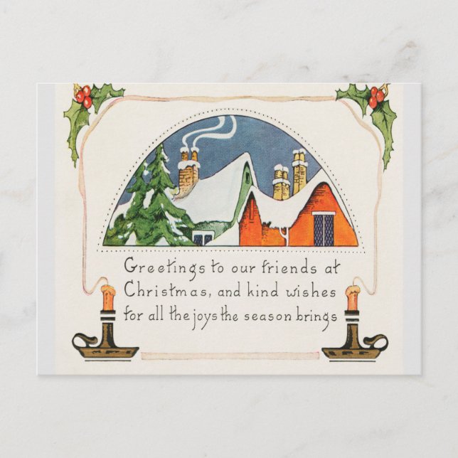 Christmas Greetings to our Friends Postcard (Front)
