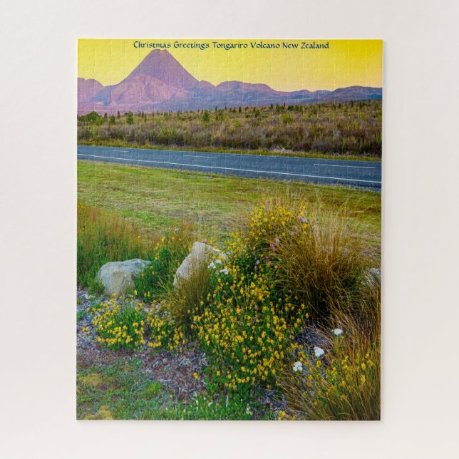 Christmas Greetings Tongariro Volcano New Zealand Jigsaw Puzzle (Vertical)