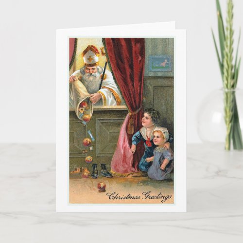 Christmas Greetings Vintage Christmas Card