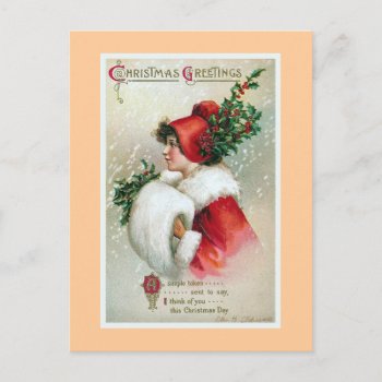 Christmas Greetings Vintage Holiday Postcard by PrimeVintage at Zazzle