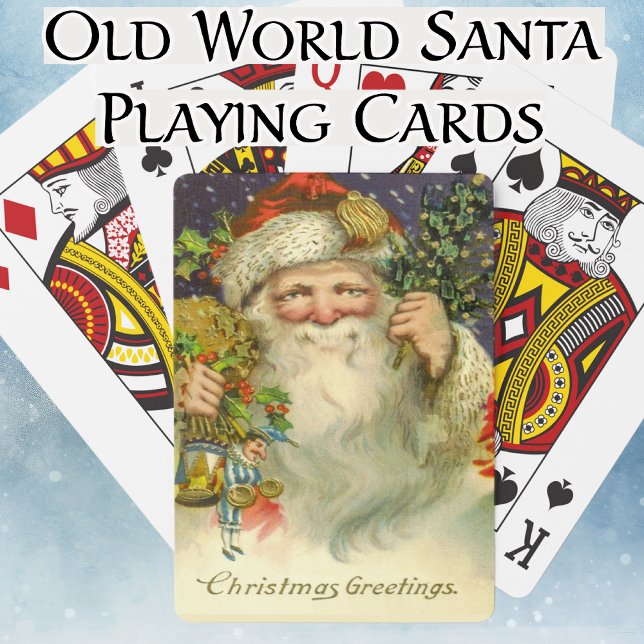 Christmas Greetings Vintage Old World Santa Toys Poker Cards (Vintage Victorian Old World Santa Playing Cards. A great stocking stuffer or Secret Santa gift.)