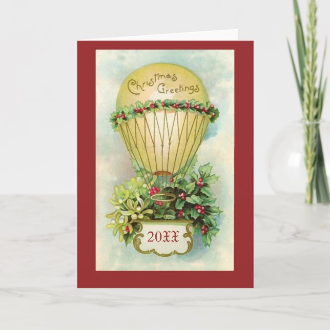 Christmas Greetings with Customizable Date Holiday Card (Front)