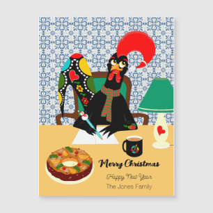Christmas greetings with Portuguese Rooster card