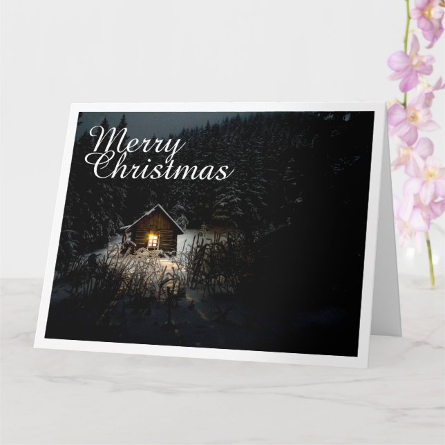 Christmas Greetings with Witch House Card (Orchid)