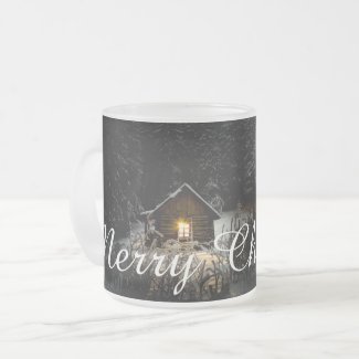 Christmas Greetings with Witch House Frosted Glass Coffee Mug