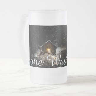 Weihnachtsgrüße mit Hexenhaus Frosted Glass Frosted Glass Beer Mug