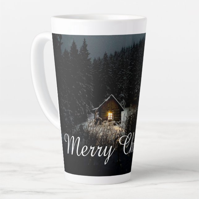 Christmas Greetings with Witch House Latte Mug (Left Angle)