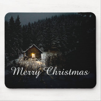 Christmas Greetings with Witch House Mouse Pad