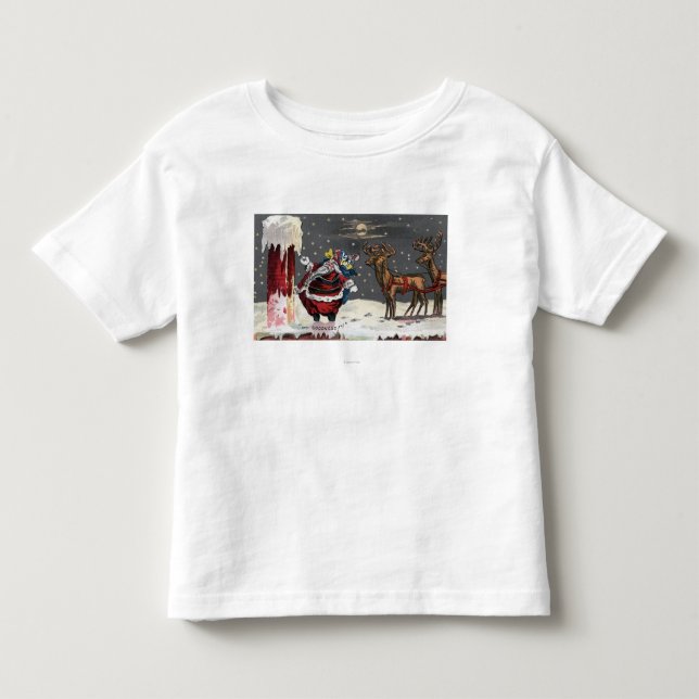 Christmas GreetingSanta and Chimney Toddler T-shirt (Front)
