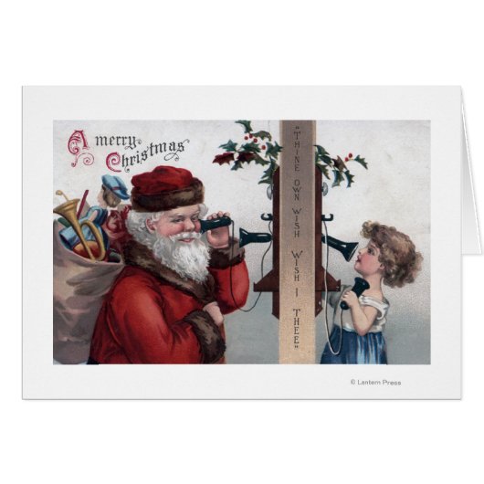 Christmas GreetingSanta and Phone Cards (Front Horizontal)