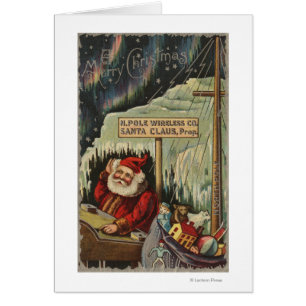 Christmas GreetingSanta at North Pole Cards