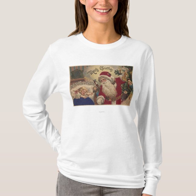 Christmas GreetingSanta Hanging Ornaments T-Shirt (Front)