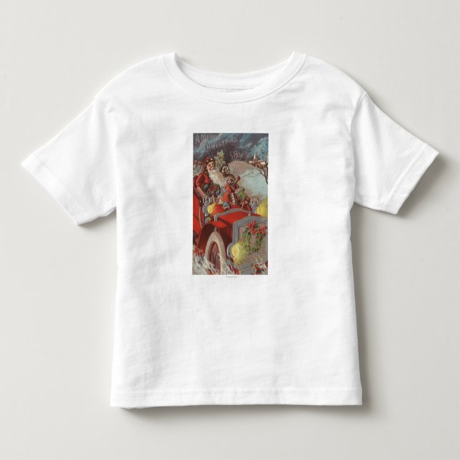Christmas GreetingSanta in Car Toddler T-shirt (Front)