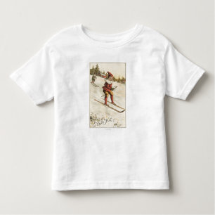 Christmas GreetingSanta Skiing Toddler T-shirt
