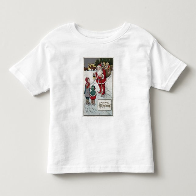Christmas GreetingSanta Talking to Kids Toddler T-shirt (Front)
