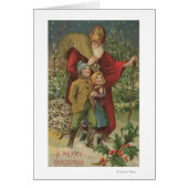 Christmas GreetingSanta Walking with Kids (Front)