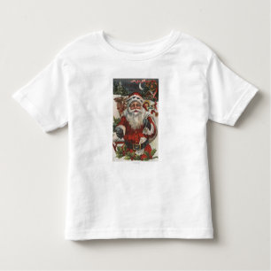 Christmas GreetingSanta with Deer and Kids Toddler T-shirt