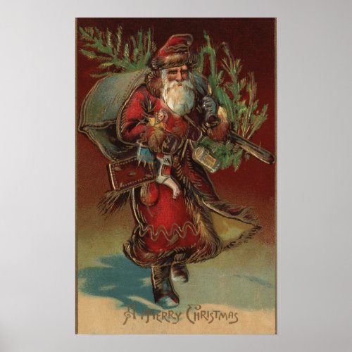 Christmas GreetingSanta with Gifts  2 Poster