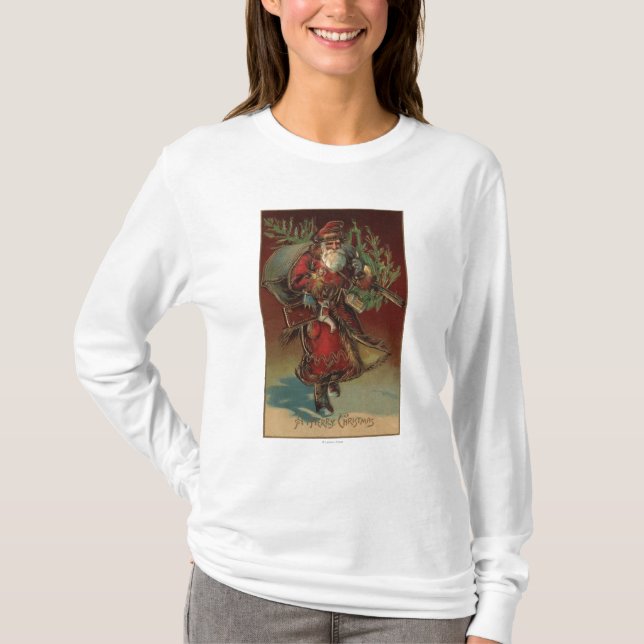 Christmas GreetingSanta with Gifts # 2 T-Shirt (Front)