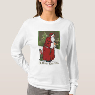 Christmas GreetingSanta with Wood Horse T-Shirt